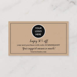 クラフト素朴ロゴありがとうビジネス報酬パンチ ロイヤリティカード