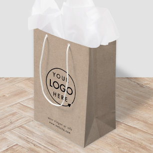 クラフト素朴ロゴ  ビジネスモダンナチュラル ミディアムペーパーバッグ