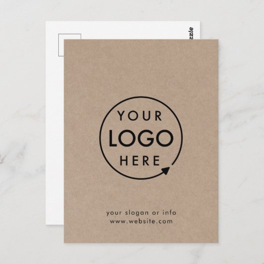 クラフト素朴ロゴ |ビジネス企業のモダン ポストカード (正面/裏面)