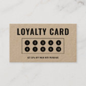 クラフト素朴ロゴ |ミニマルモダン主義のビジネスロイ ロイヤリティカード (正面)