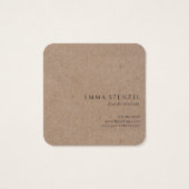 クラフト素朴ワイルドフラワーズフローラスクエアビズカード (裏面)