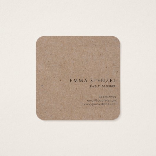 クラフト素朴ワイルドフラワーズフローラスクエアビズカード (裏面)