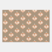 クラフト素朴ヴィンテージクリスマスツリーオーナメント ラッピングペーパーシート (正面3)