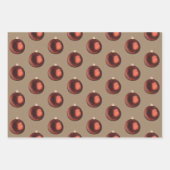 クラフト素朴ヴィンテージクリスマスツリーオーナメント ラッピングペーパーシート (正面2)