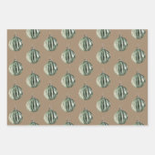 クラフト素朴ヴィンテージクリスマスツリーオーナメント ラッピングペーパーシート (正面)