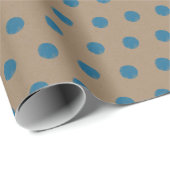 クラフト素朴ヴィンテージクリスマスブルードット ラッピングペーパー (ロールコーナー)