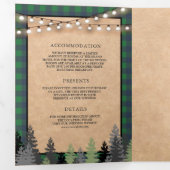 クラフト素朴ヴィンテージグリーンクリスマストラック結婚ズ 三つ折り招待状 (内部最初)
