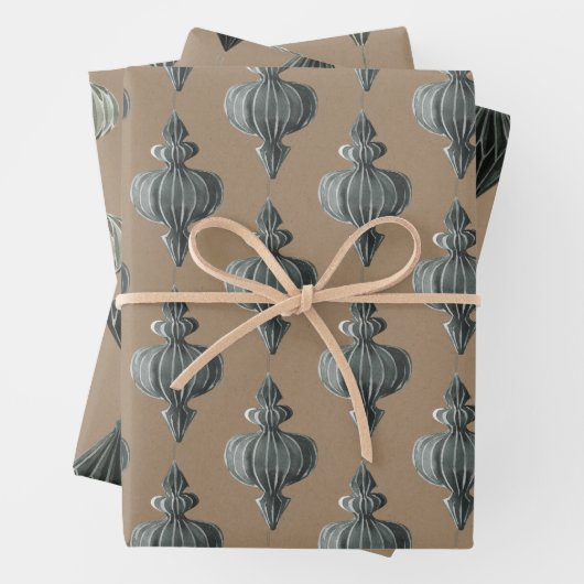 クラフト素朴ヴィンテージスカンジナビア紙オーナメント ラッピングペーパーシート (インサイチュ)