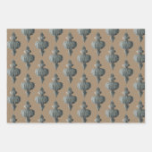 クラフト素朴ヴィンテージスカンジナビア紙オーナメント ラッピングペーパーシート (正面)