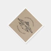 クラフト素朴ヴィンテージフレームブライダルシャワー スタンダードカクテルナプキン (角)