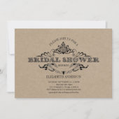 クラフト素朴ヴィンテージフレームブライダルシャワー 招待状 (正面)