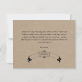 クラフト素朴ヴィンテージブライダルシャワーサンキューカード (裏面)