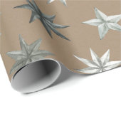 クラフト素朴ヴィンテージメタリックスカンジナビアの星 ラッピングペーパー (ロールコーナー)