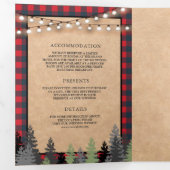 クラフト素朴ヴィンテージレッドクリスマストラック結婚ズ 三つ折り招待状 (内部最初)