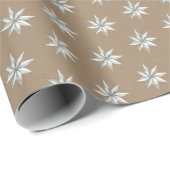 クラフト素朴ヴィンテージ小さな銀の星2 ラッピングペーパー (ロールコーナー)