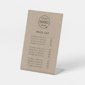 クラフト素朴価格表 |ビジネスモダンナチュラル 台座サイン (正面)