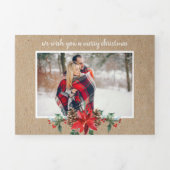 クラフト素朴写真数々のクリスマス 三つ折りクリスマスカード (カバー)