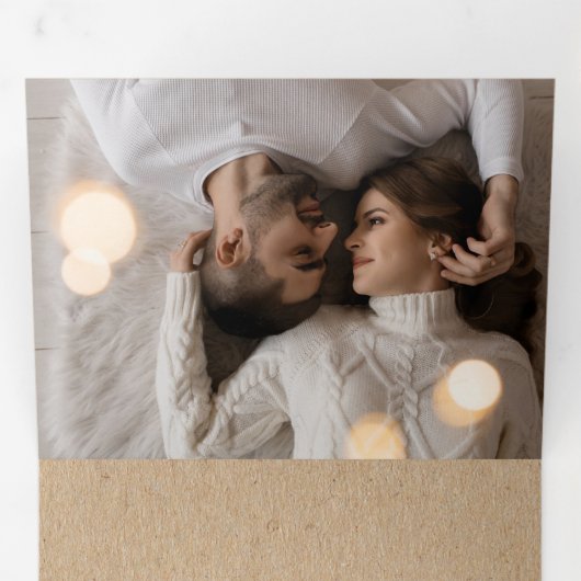 クラフト素朴写真数々のクリスマス 三つ折りクリスマスカード (内部最初)