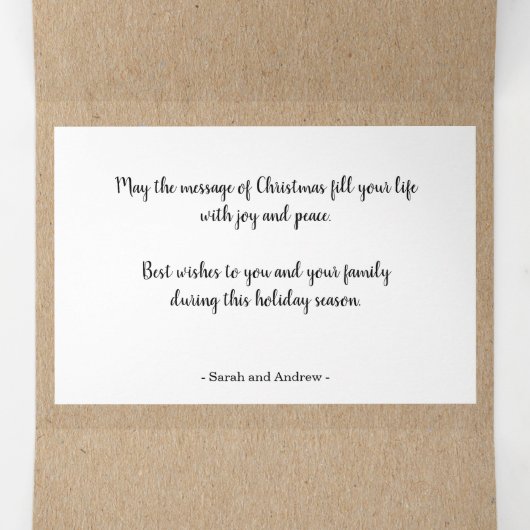 クラフト素朴写真数々のクリスマス 三つ折りクリスマスカード (内部中)