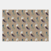 クラフト素朴冬動物赤キツネフクロウベビードー ラッピングペーパーシート (正面2)