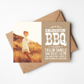 クラフト素朴卒業写真BBQ招待状 招待状