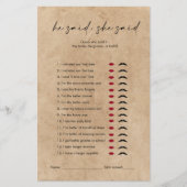 クラフト素朴彼は彼女はブライダルシャワーゲームと言った (正面)