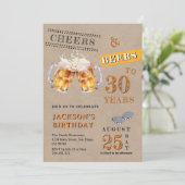 クラフト素朴応援&ビアーズ任意の年齢誕生日 招待状 (スタンド正面)