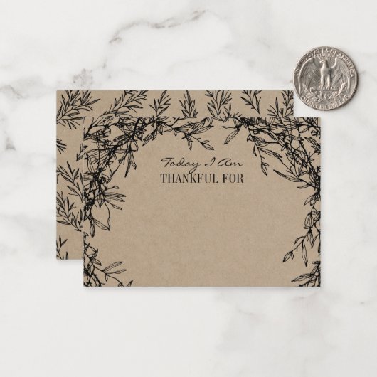 クラフト素朴感謝私はカードに感謝 ノートカード (正面/裏面インサイチュ)