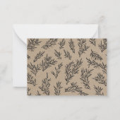 クラフト素朴感謝私はカードに感謝 ノートカード (裏面)