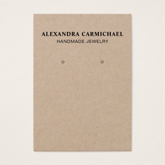 クラフト素朴手作りジュエリーイヤリング表示カード (正面)