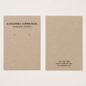 クラフト素朴手作りジュエリーイヤリング表示カード (正面&裏面)