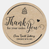 クラフト素朴手作りベーカリーサンキューユー ラウンドシール (正面)