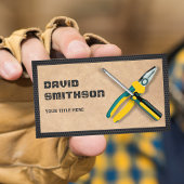 クラフト素朴手利人修理ツール電気技師 名刺