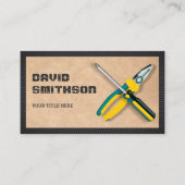 クラフト素朴手利人修理ツール電気技師 名刺 (正面)