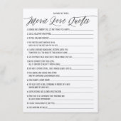 クラフト素朴映画ラブ引用文ブライダルシャワーゲーム エンクロージャーカード (正面)