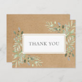 クラフト素朴春葉ズビジネスサンキュー ポストカード (正面/裏面)