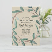 クラフト素朴植物学リースリーフブライダルシャワー 招待状 (スタンド正面)