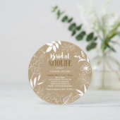 クラフト素朴植物模様ブライダルシャワー 招待状 (スタンド正面)