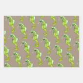 クラフト素朴水中カラフル海馬 ラッピングペーパーシート (正面3)