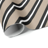 クラフト素朴白黒ワイドストライプ ラッピングペーパー (ロールコーナー)