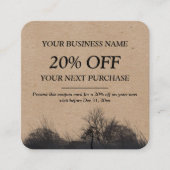 クラフト素朴秋冬季割引カード スクエア名刺 (正面)