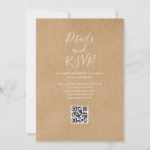 クラフト素朴秋秋フローラQRコード結婚ズ 招待状 (裏面)