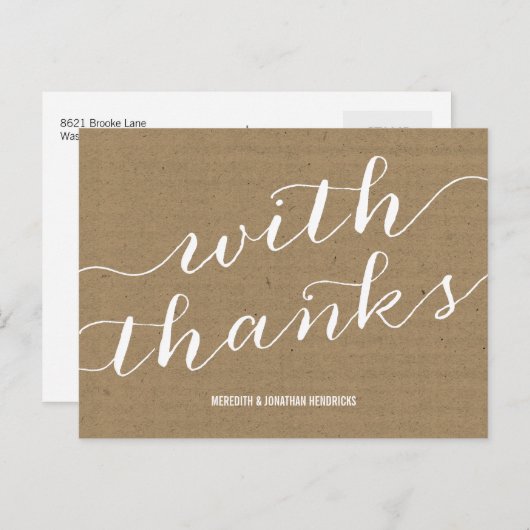 クラフト素朴紙ありがとう ポストカード (正面/裏面)