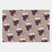 クラフト素朴紙ほこりっぽい赤い花の茎 ラッピングペーパーシート (正面3)