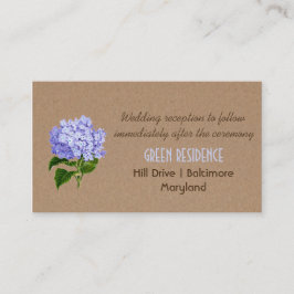 クラフト素朴紙アジサイフローラズ結婚 エンクロージャーカード