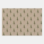 クラフト素朴紙ウィンターウッドランドスプルース3 ラッピングペーパーシート (正面)