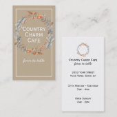 クラフト素朴紙ウォーター色リース 名刺 (正面/裏面)