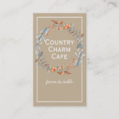 クラフト素朴紙ウォーター色リース 名刺 (正面)