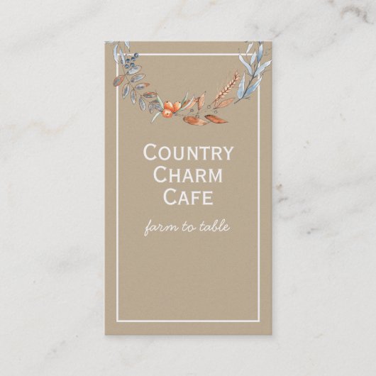 クラフト素朴紙ウォーター離れカラーベリー 名刺 (正面)