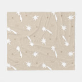 クラフト素朴紙クリスマススターパターン フリースブランケット (正面(横))